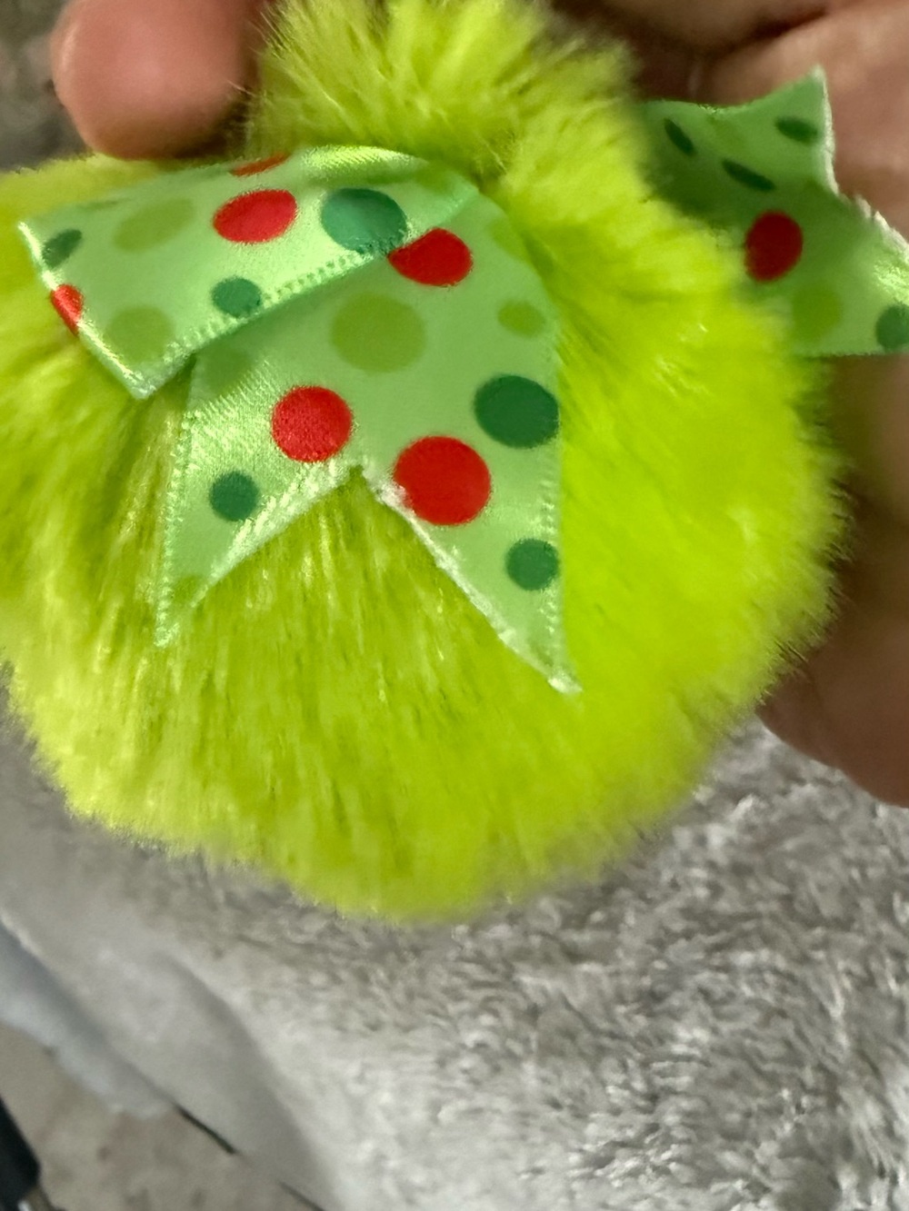 Fuzzy Red Strawberry Heart Keychain, crown and green set of 3 key/bag charms - Picture 3 of 3